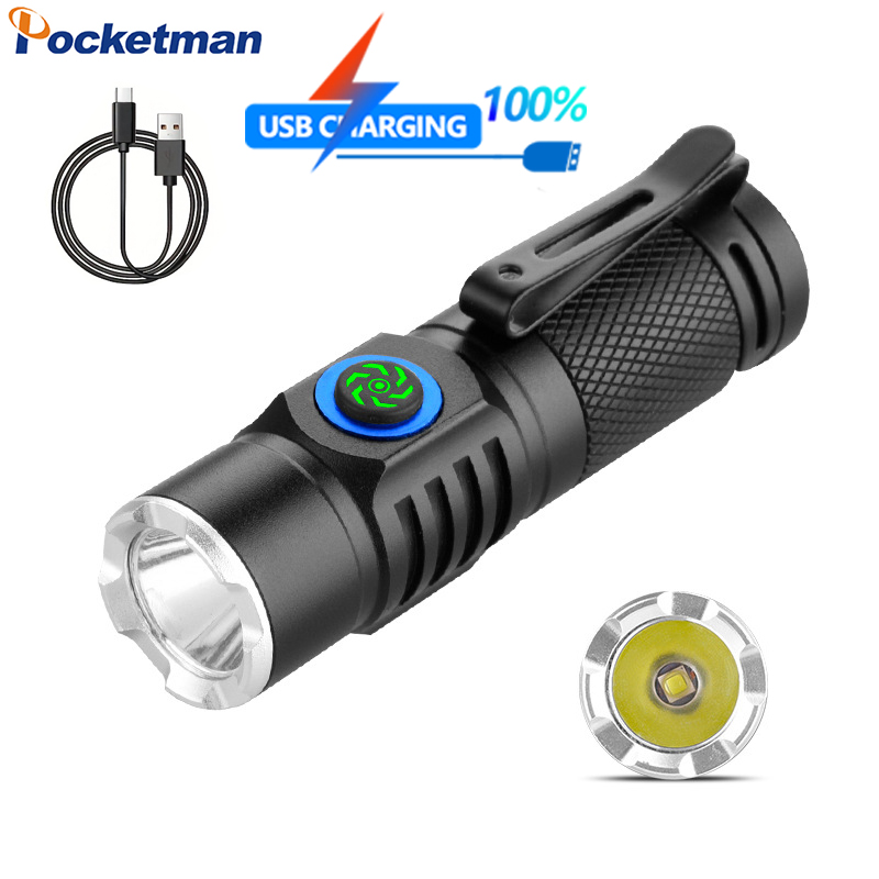 Outdoor Adventure Inc - ไฟฉาย LED อลูมิเนียมอัลลอยด์ขนาดเล็กกลางแจ้งซุปเปอร์ไบรท์ ประเภท-C ไฟฉายแบบชาร์จไฟได้ USB