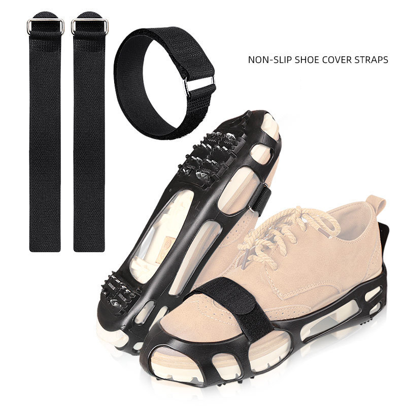 Harness Climbing Adjustable - สายรัดรองเท้ากันลื่นแบบ 2 ชิ้น สำหรับปีนเขาและเดินบนหิมะและน้ำแข็ง สายรัดปรับได้พร้อมแถบกาวติดแน่นสำหรับรองเท้า