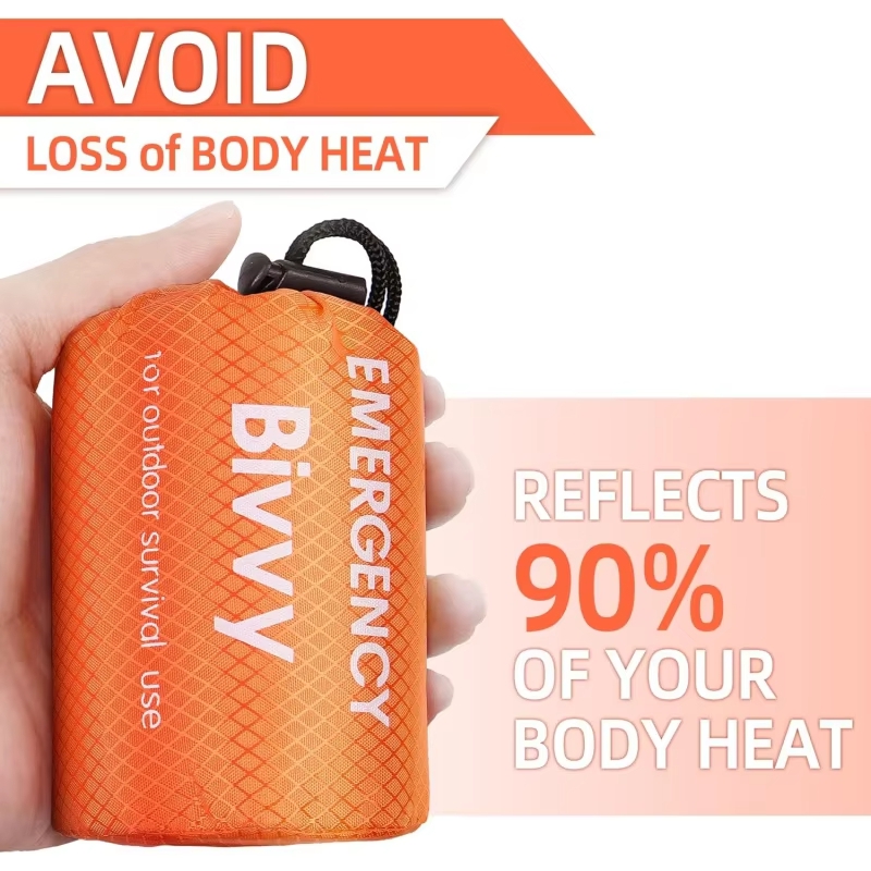 Bivy Sack Lightweight - ถุงนอนฉุกเฉิน ผ้าห่มเอาตัวรอด ผ้าไมลาร์เก็บความร้อน ถุงนอนแบบพกพา น้ำหนักเบา กันน้ำ