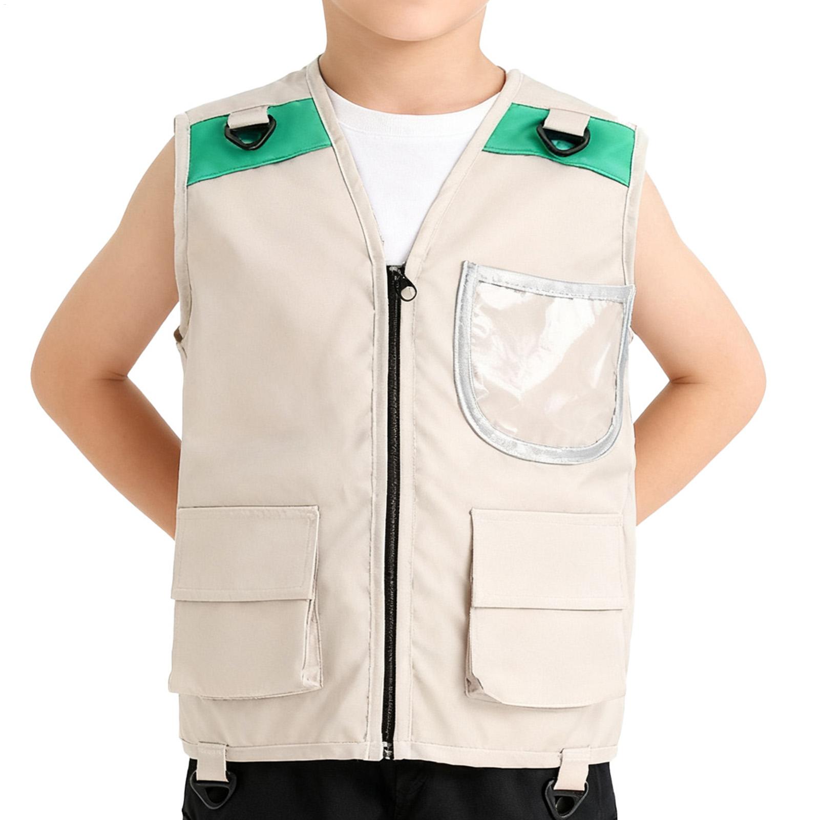 Outdoor Adventure Boys - ชุดเสื้อกั๊กนักสำรวจสำหรับเด็ก ชุดเสื้อกั๊กซาฟารีสำหรับเด็กผู้ชาย ชุดอุปกรณ์ผจญภัยกลางแจ้งสำหรับเด็กเล็ก ชุดแต่งกายสำหรับเล่นบทบาทสมมติ