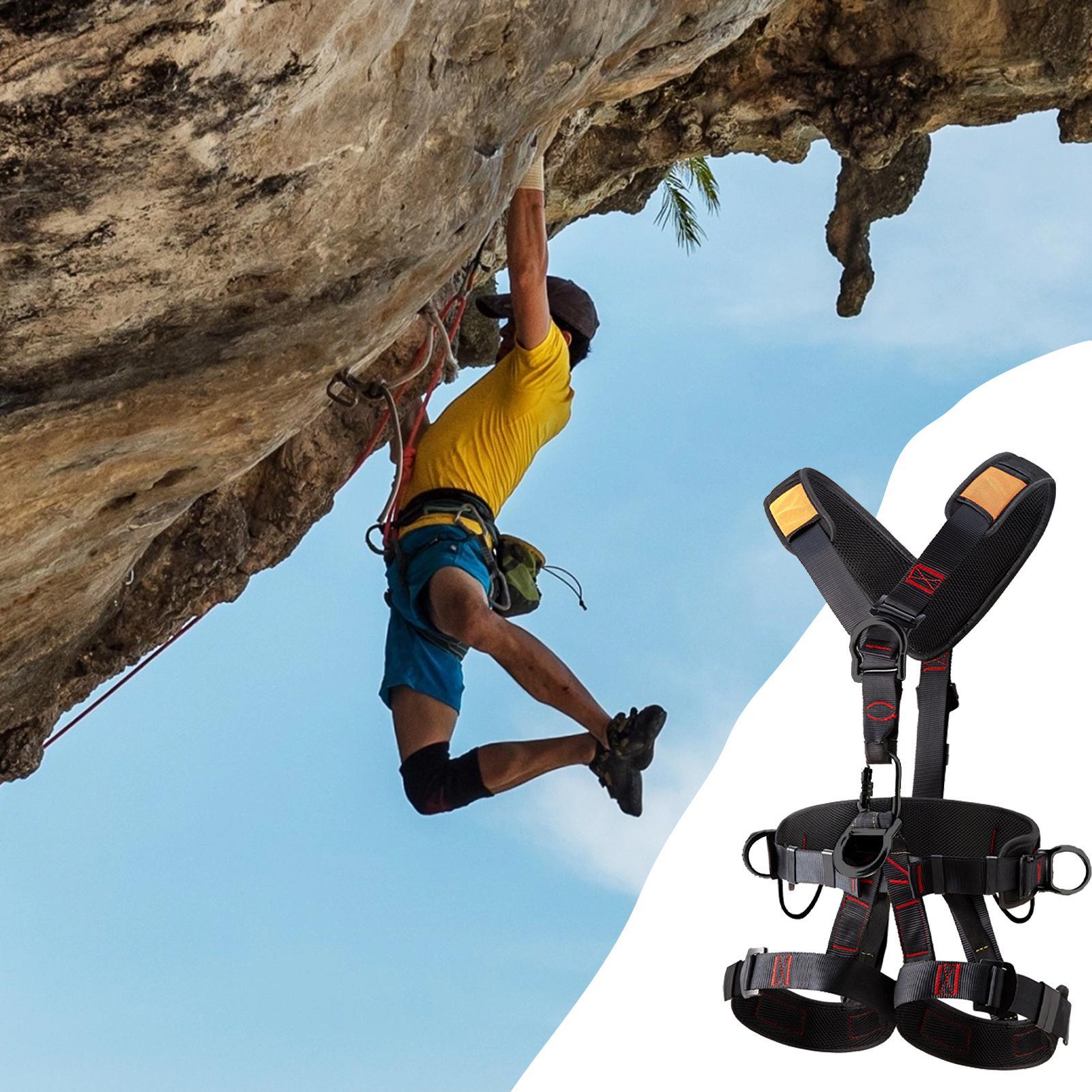 Harness Climbing Adjustable - ชุดสายรัดนิรภัยป้องกันการตก ชุดสายรัดปีนหน้าผาแบบปรับได้ สายรัดสำหรับล่าสัตว์ สายรัดป้องกันการตกแบบถอดได้สำหรับปีนต้นไม้