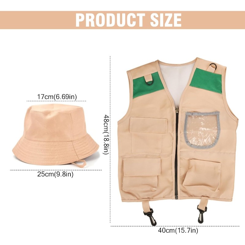 ชุดซาฟารีพร้อมเสื้อกั๊กและหมวก - Outdoor Adventure Boys บทวิจารณ์และราคา