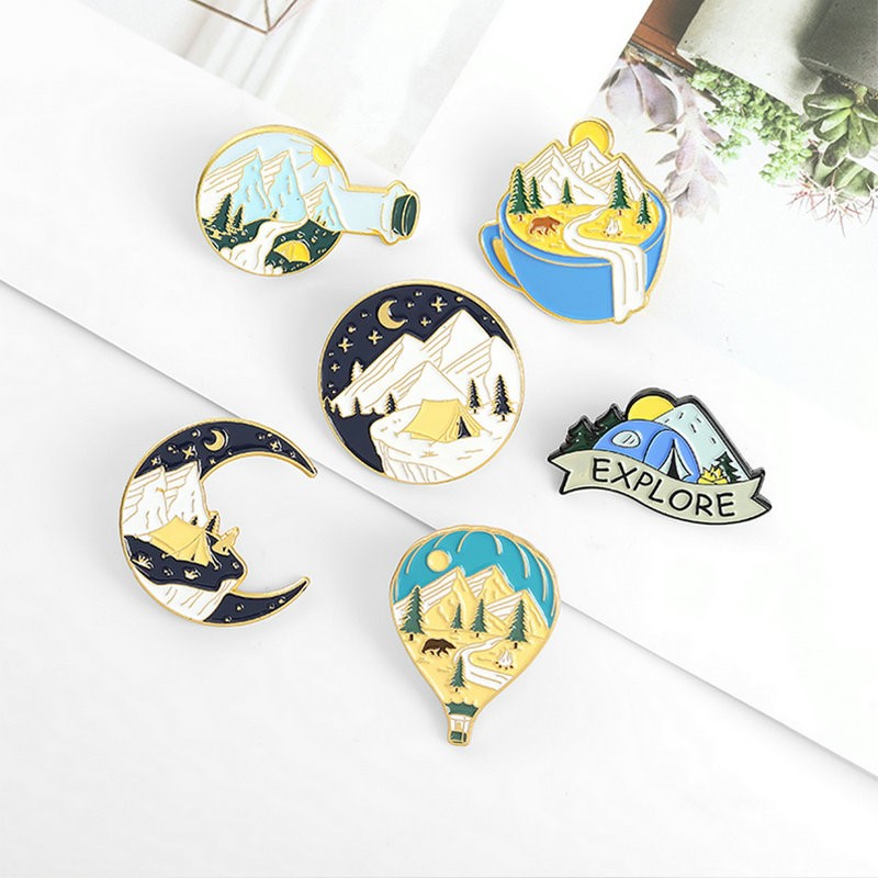 แคมป์ปิ้งผจญภัยEnamel Pins Cus - Outdoor Adventure For Kids บทวิจารณ์และราคา