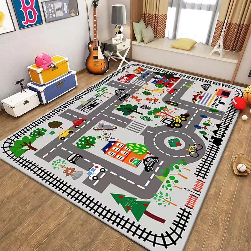 พรมปูพื้นลายแผนที่เมืองหลากสีส - Outdoor Adventure For Kids บทวิจารณ์และราคา
