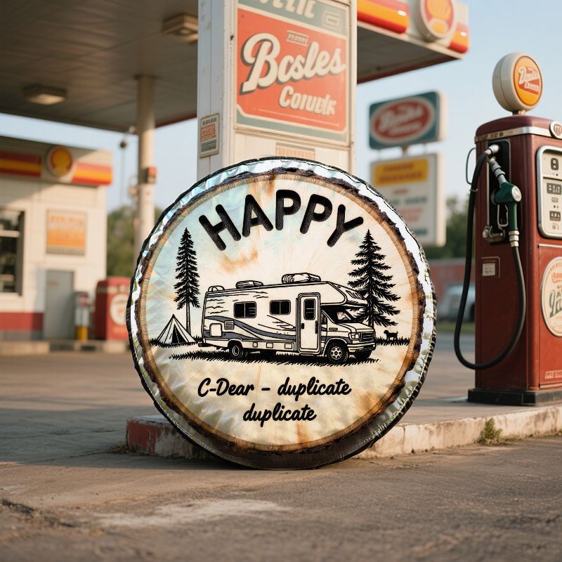 HAPPY RV Camping Theme ผ้าคลุม - Outdoor Adventure Inc บทวิจารณ์และราคา