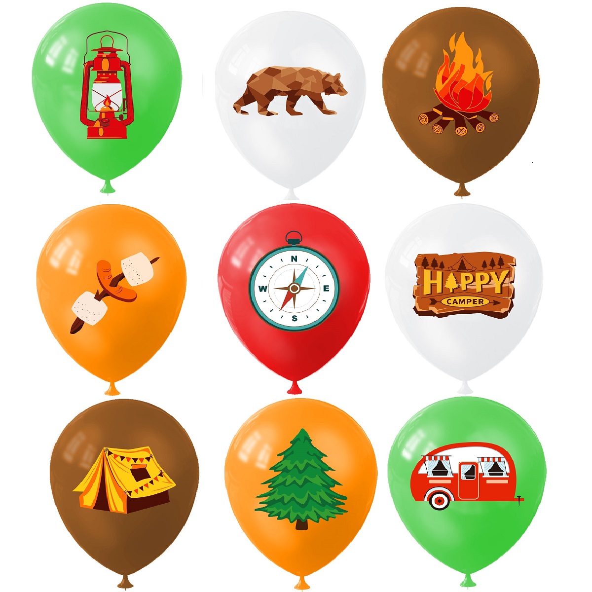 9 ชิ้น Happy Camping บอลลูน, ก - Outdoor Adventure Boys บทวิจารณ์และราคา